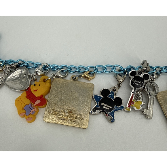 Disney Characters 16 Charm Bracelet Winnie Pooh Mickey Tigger Eeyore - Picture 8 of 13